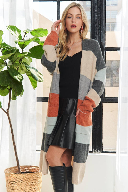 Fall Colorblock Cardigan