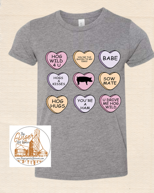 Kids Candy Hearts Animals Graphic T-Shirt | Sizes Small-XL