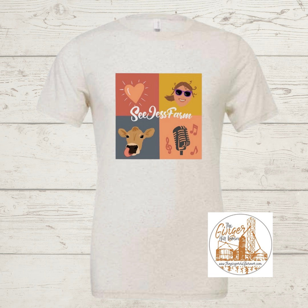 See Jess Farm Graphic Tee in Oatmeal | Sizes Small-3X