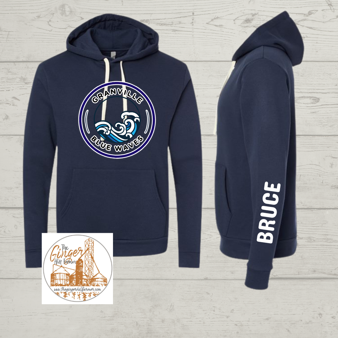 Granville Blue Waves Kids Short Sleeve Tee and Hoodie