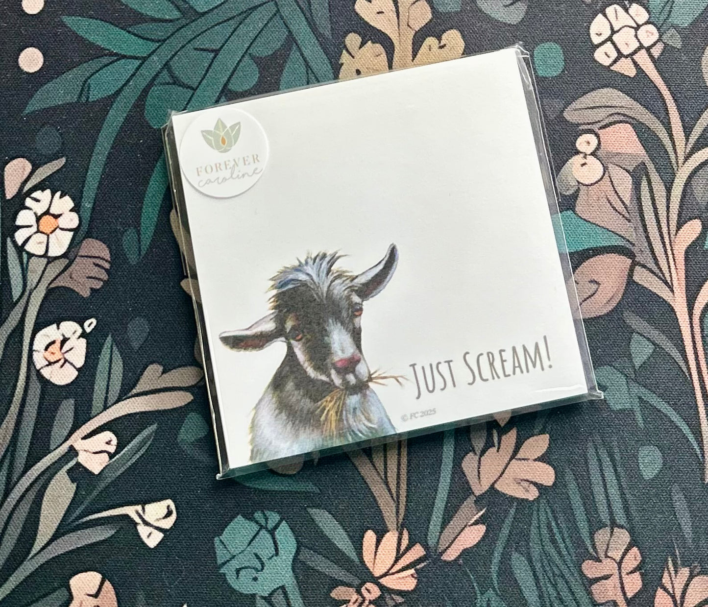 Sticky Notes w/ Goat Art & "Just Scream" | 50 Pages