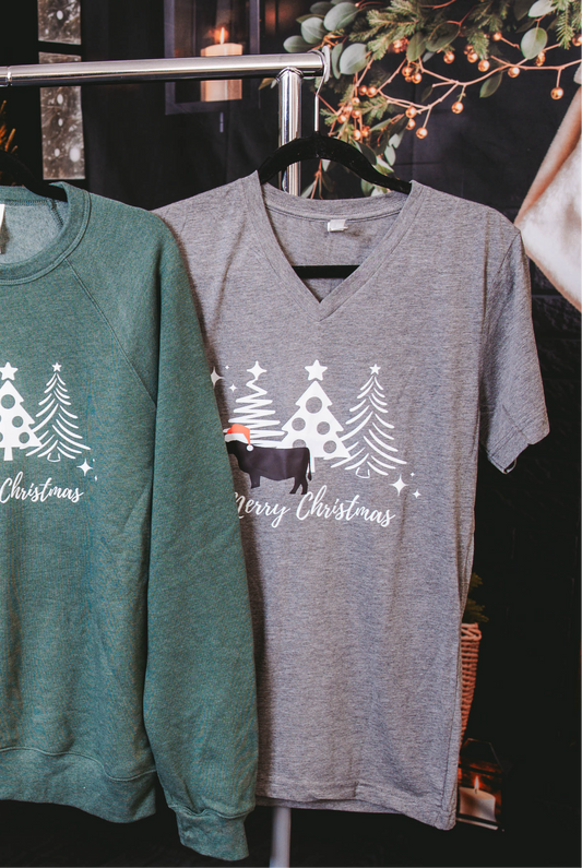 Santa Cow Graphic VNeck Tee