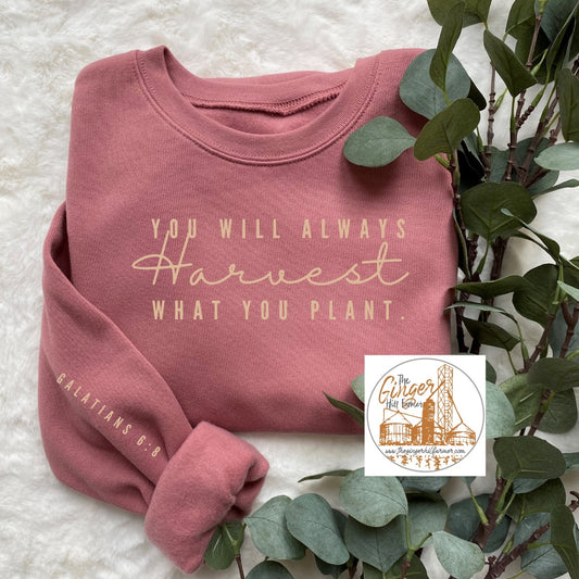 faith sweatshirt flat lay