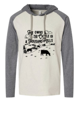 The Cattle Of a Thousand Hills Long Sleeve Hooded Tee