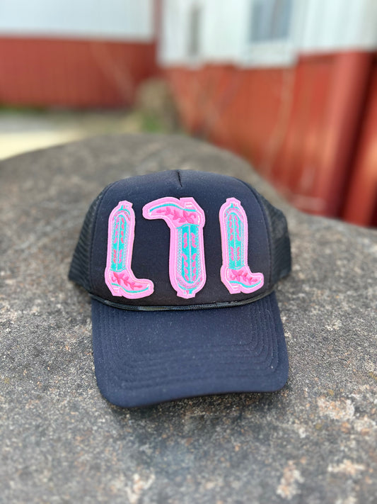 Pink Boots Trucker Hat