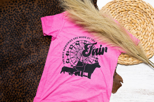 flat lay of pink tee