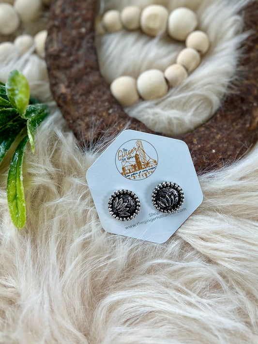 Western Sunflower Stud Earrings