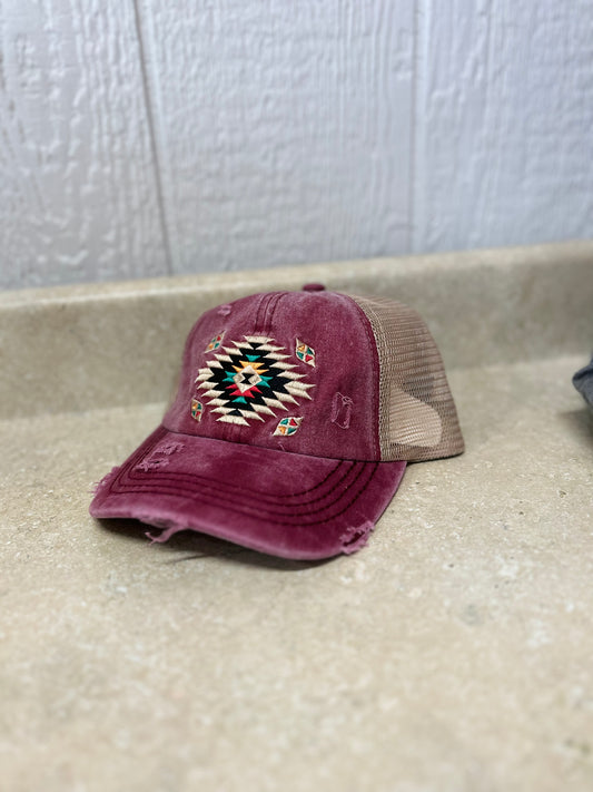 Aztec Patch Criss-Cross Hat