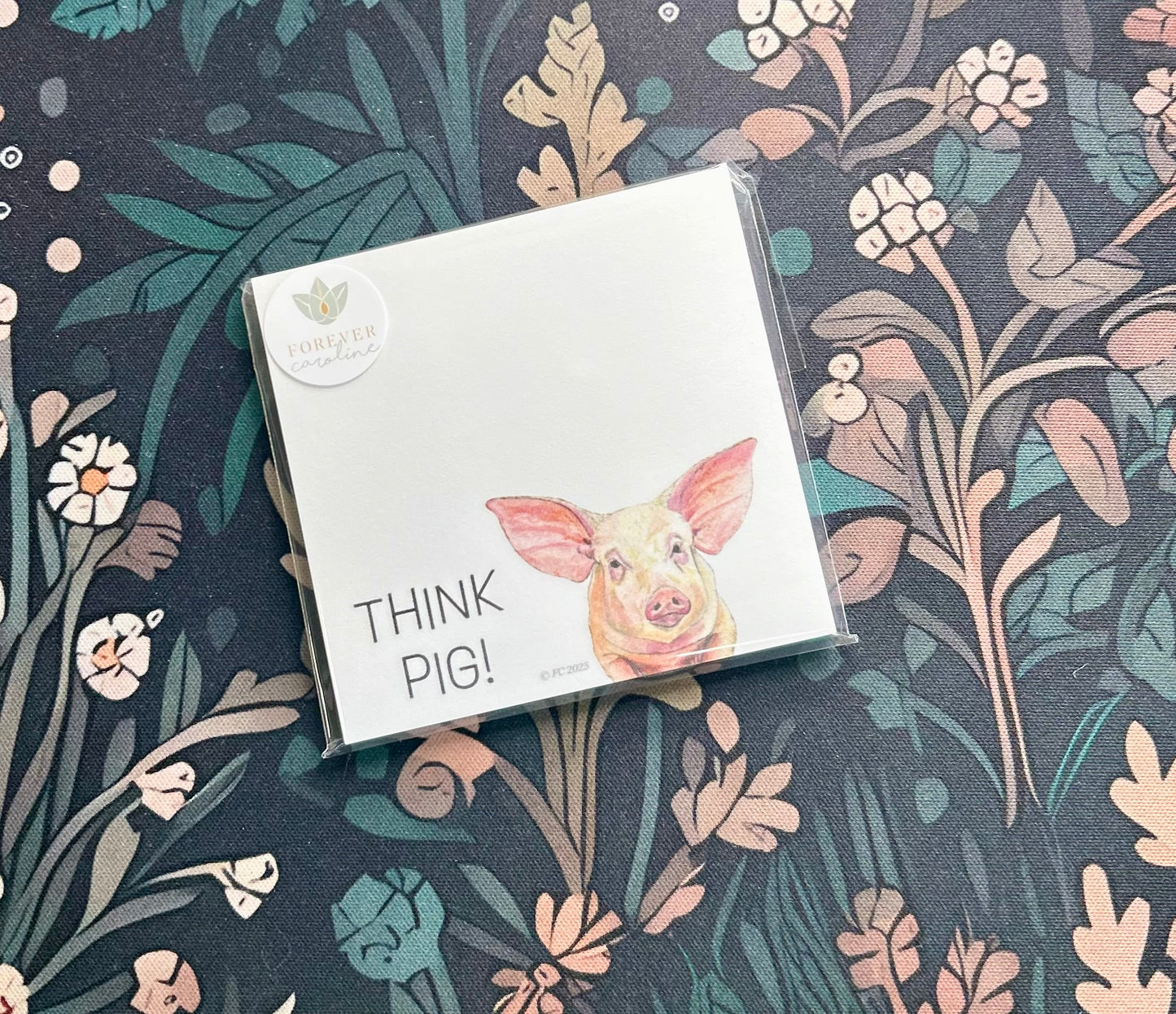 Sticky Notes w/ Pig Art & "Think Pig" | 50 Pages