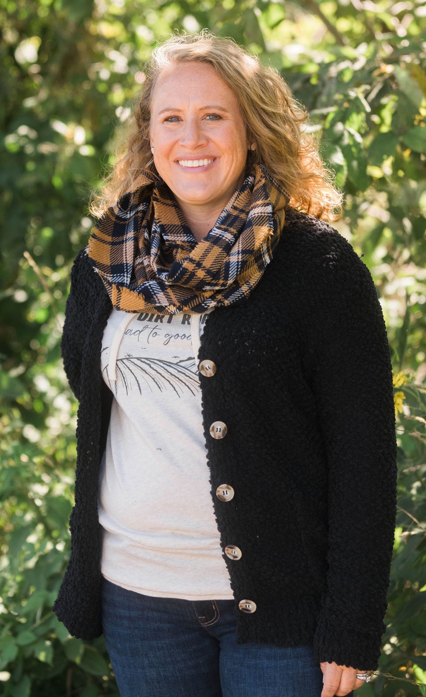 Camel & Navy Infinity Scarf
