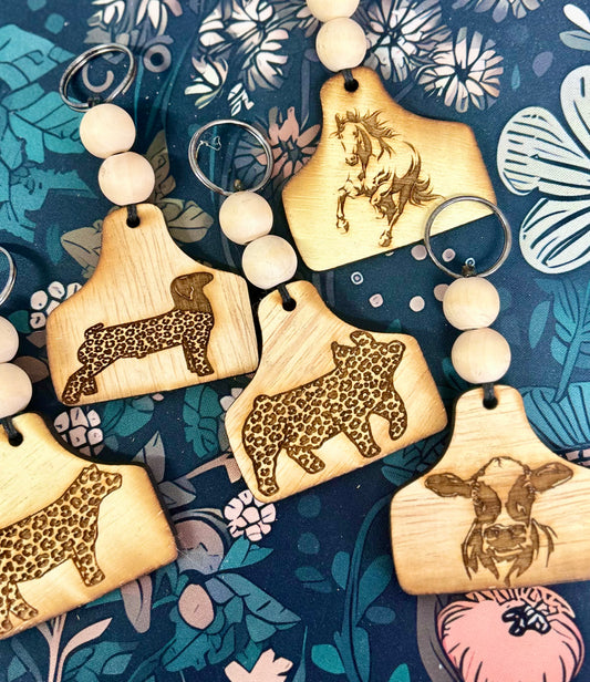 Animal Print Animal Beaded Keychains