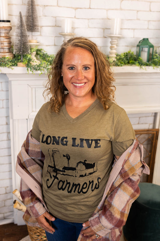 front view of olive tee