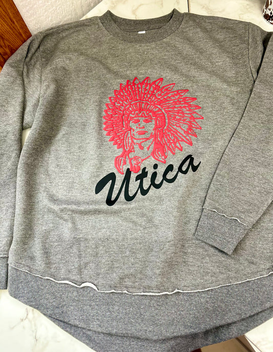 Utica Chief Puff Short Sleeve Tee, Long Sleeve Tee or Crewneck | Small-3X