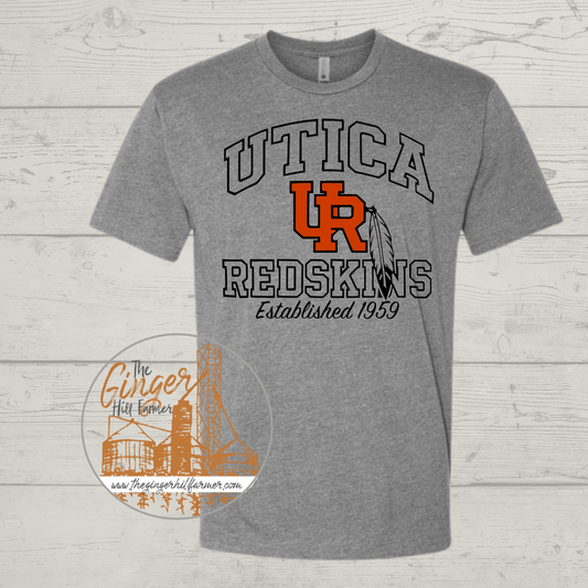 Youth Utica Redskins Est 1959 Short Sleeve Tee or Sweatshirt