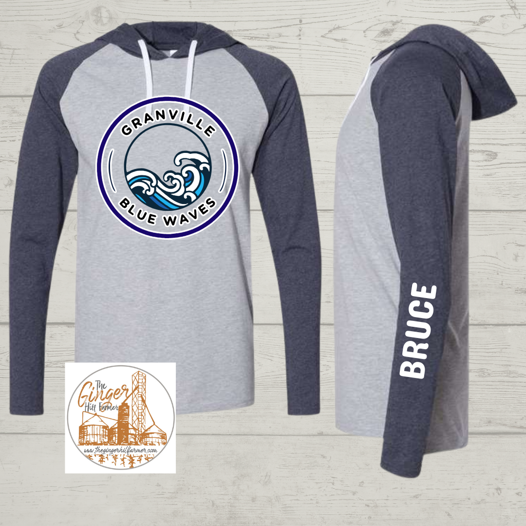 Granville Blue Waves Adult Tank, Short Sleeve, Long Sleeve Tee and Hoodie