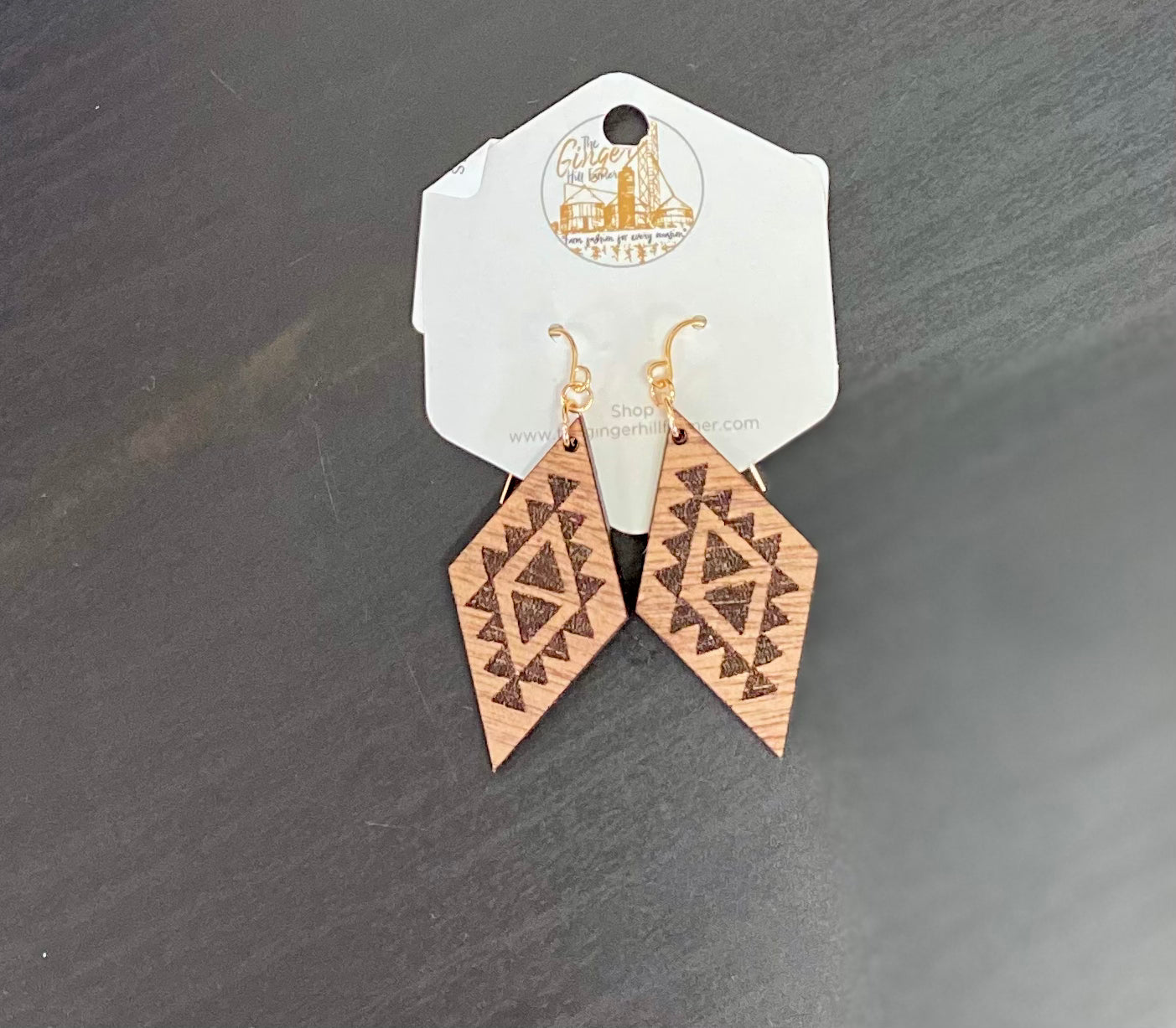 Wild Western Diamond Wood Earrings