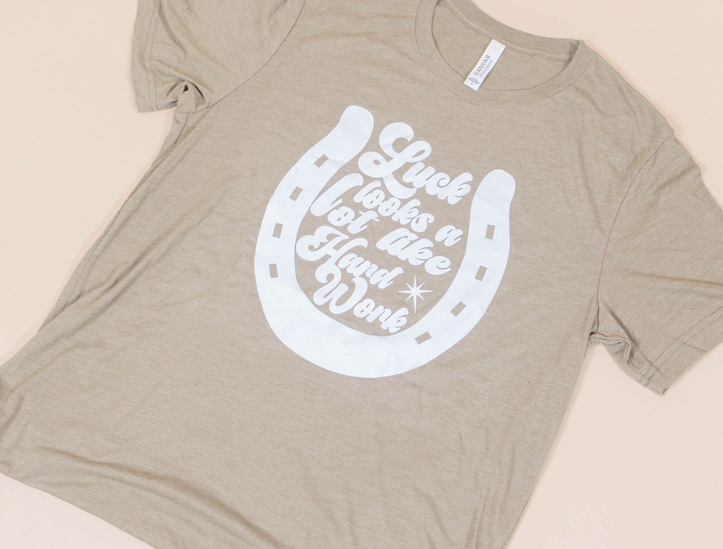Luck Looks Like Hard Work Graphic Tee in Olive | Sizes Small-3XL