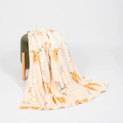 Jersey Calves & Ear Tag Plush Throw Blanket