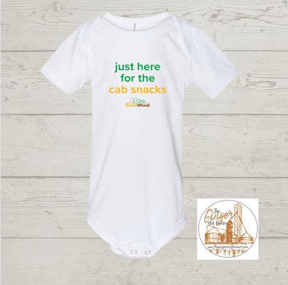 OCW Cab Snacks Kids Short Sleeve Graphic T-Shirt in White | Sizes 3M-XL