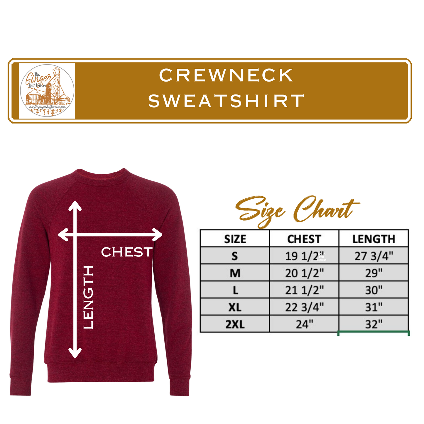 crewneck size chart