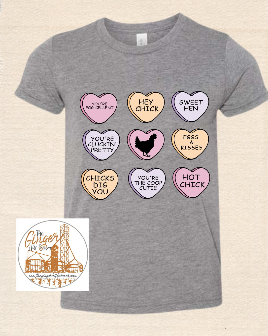 Kids Candy Hearts Animals Graphic T-Shirt | Sizes Small-XL