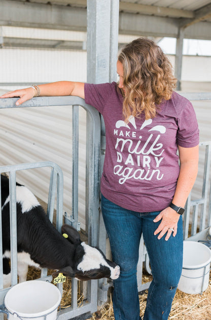 Make Milk Dairy Again Graphic Tee in Maroon | Sizes Small-3XL