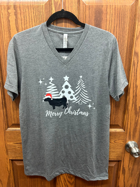 Santa Cow Graphic VNeck Tee