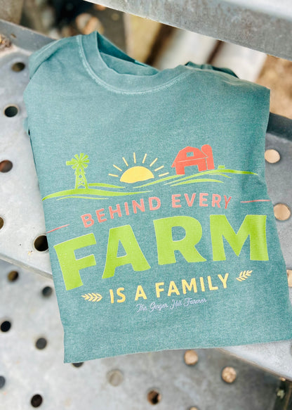 Behind Every Farm is a Family Graphic Tee, Long Sleeve Tee or Sweatshirt | Small-3XL