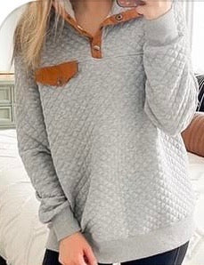 Grey Quilted Pullover | Sizes Small-Large