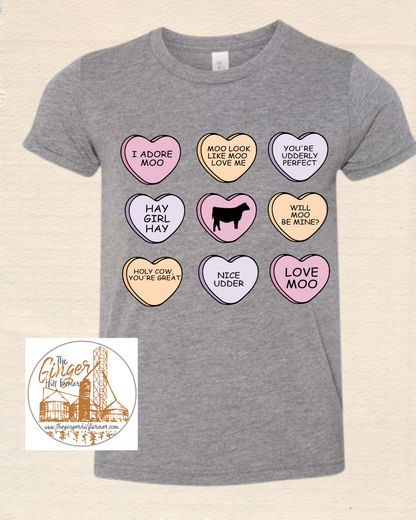 Kids Candy Hearts Animals Graphic T-Shirt | Sizes Small-XL