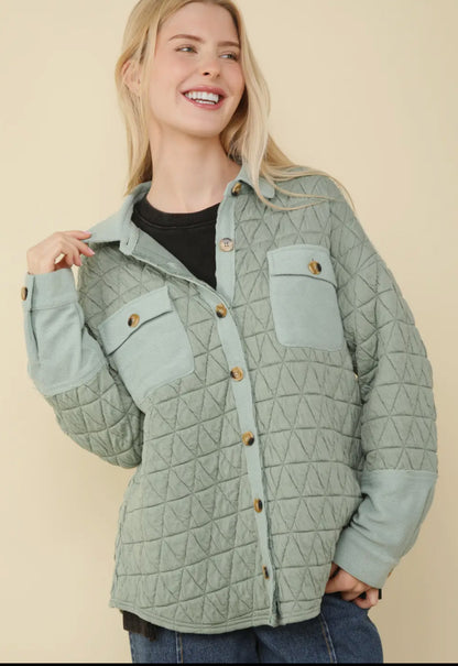 Quilted Cozy Shacket | Sizes Small-Large