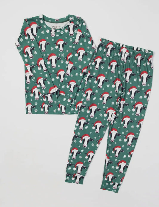 Christmas Cow PJ Set Toddler/Youth PREORDER