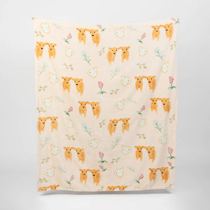 Jersey Calves & Ear Tag Plush Throw Blanket