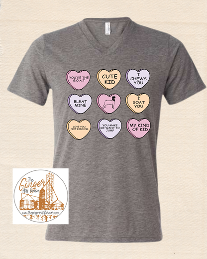 Kids Candy Hearts Animals Graphic T-Shirt | Sizes Small-XL