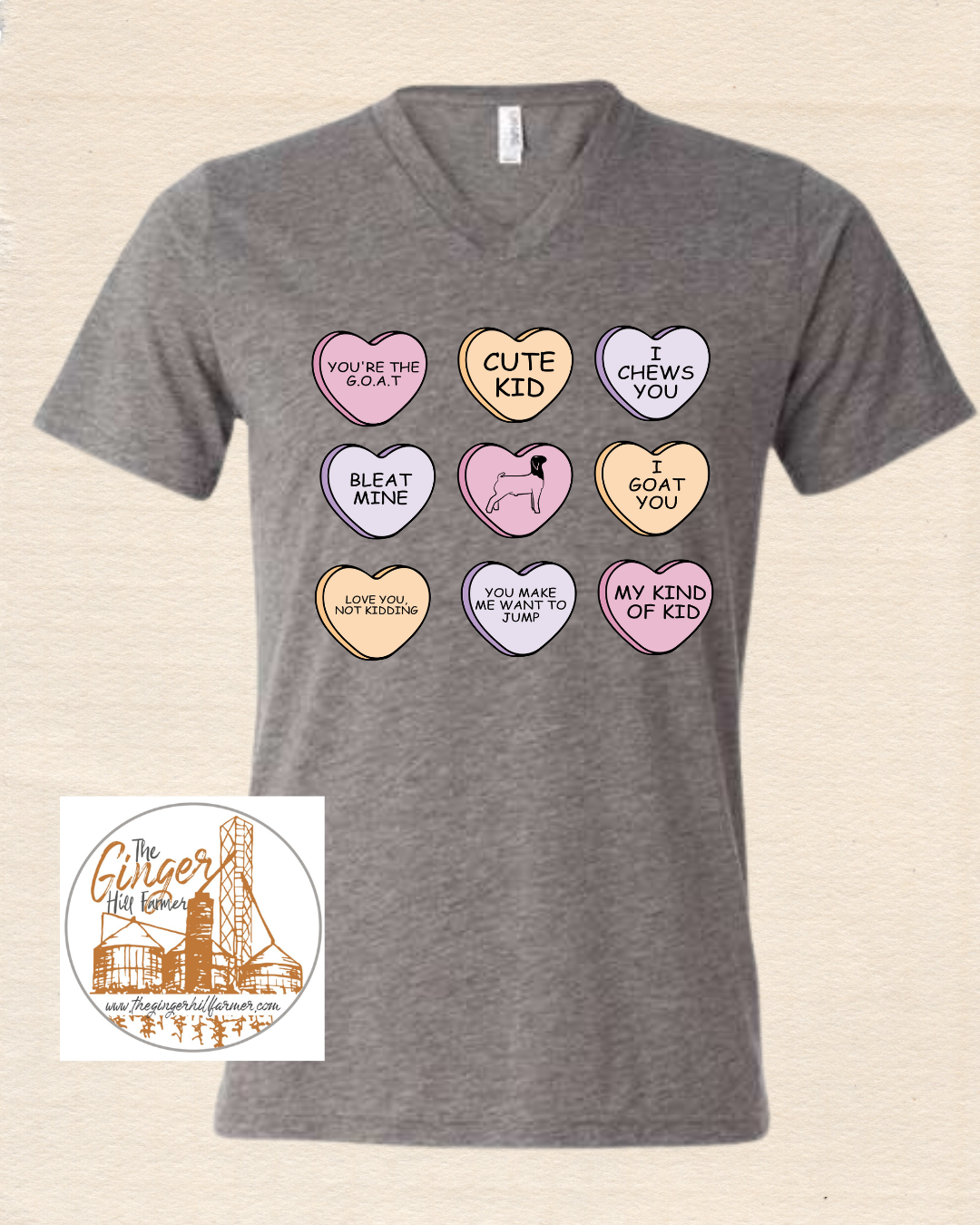Goat Candy Hearts Graphic Tee, Long Sleeve Tee or Sweatshirt | Small-3XL