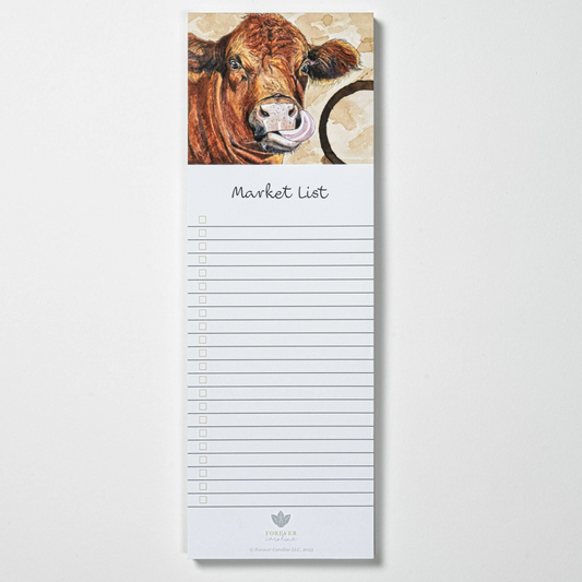 Cow Magnetic Fridge Notepad & List