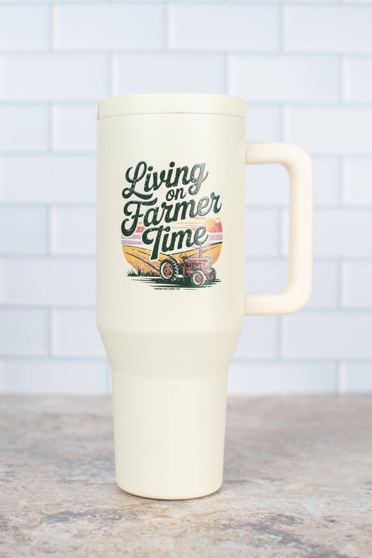 'Livin on Farmer Time' 40oz Water Tank Tumbler