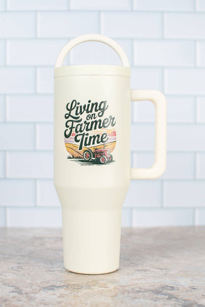 'Livin on Farmer Time' 40oz Water Tank Tumbler