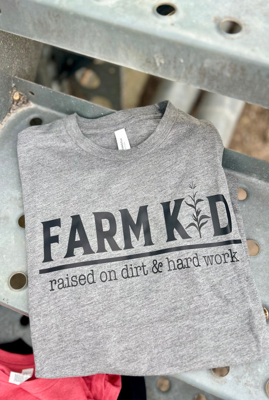 Grey T-shirt with a black graphic 