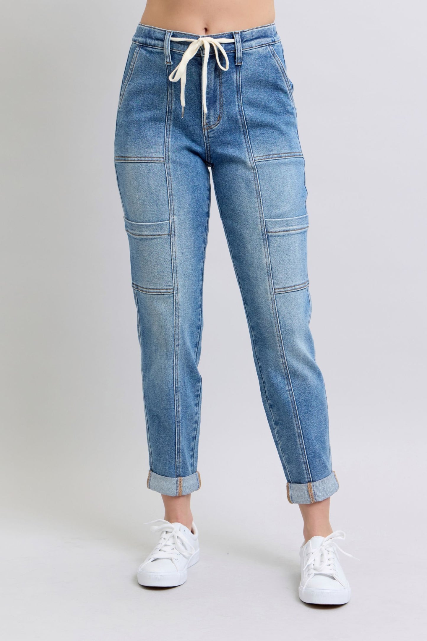 Judy Blue Jeans Clayton High Rise Cuffed Cargo Denim Jogger