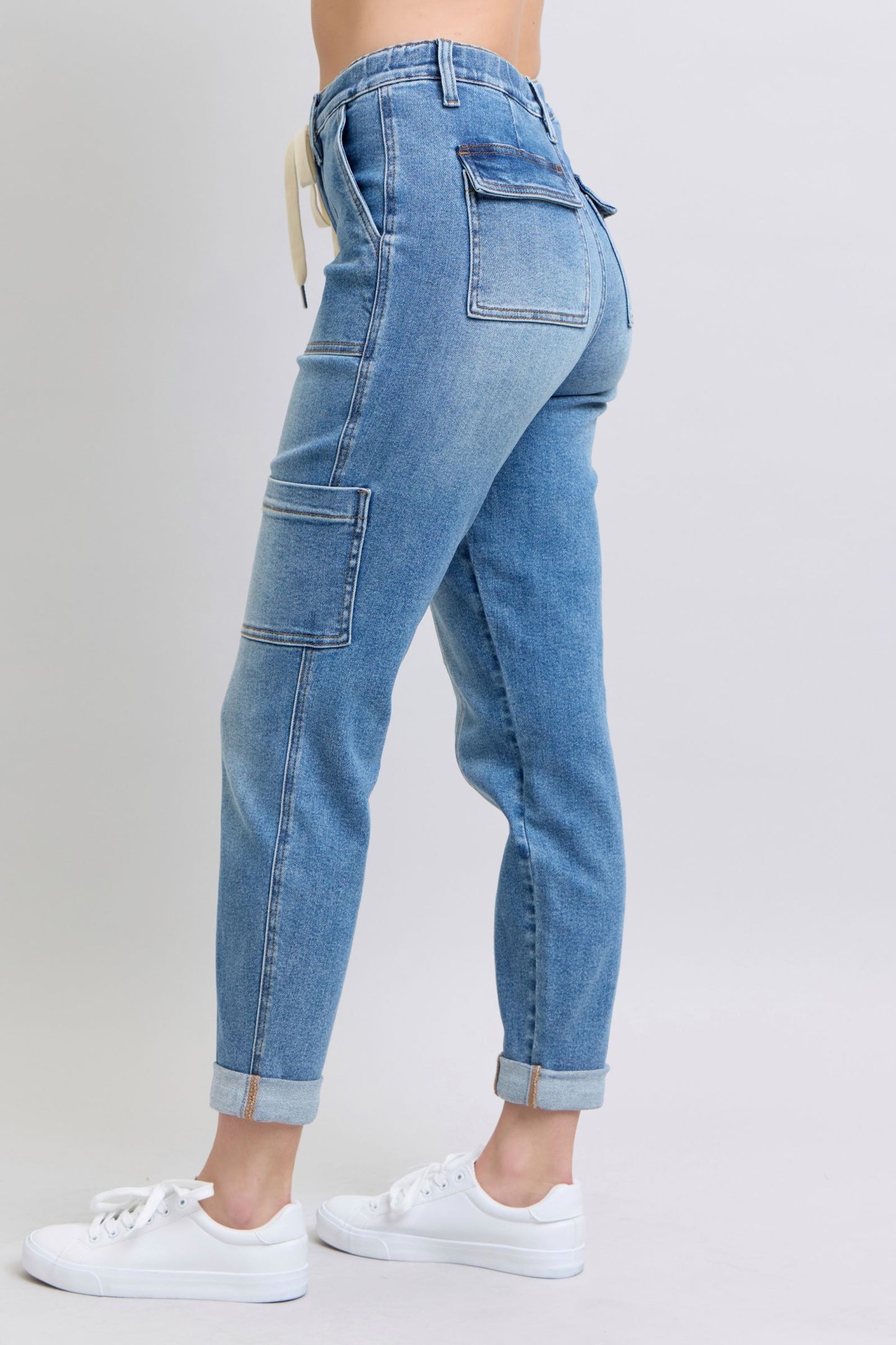 Judy Blue Jeans Clayton High Rise Cuffed Cargo Denim Jogger