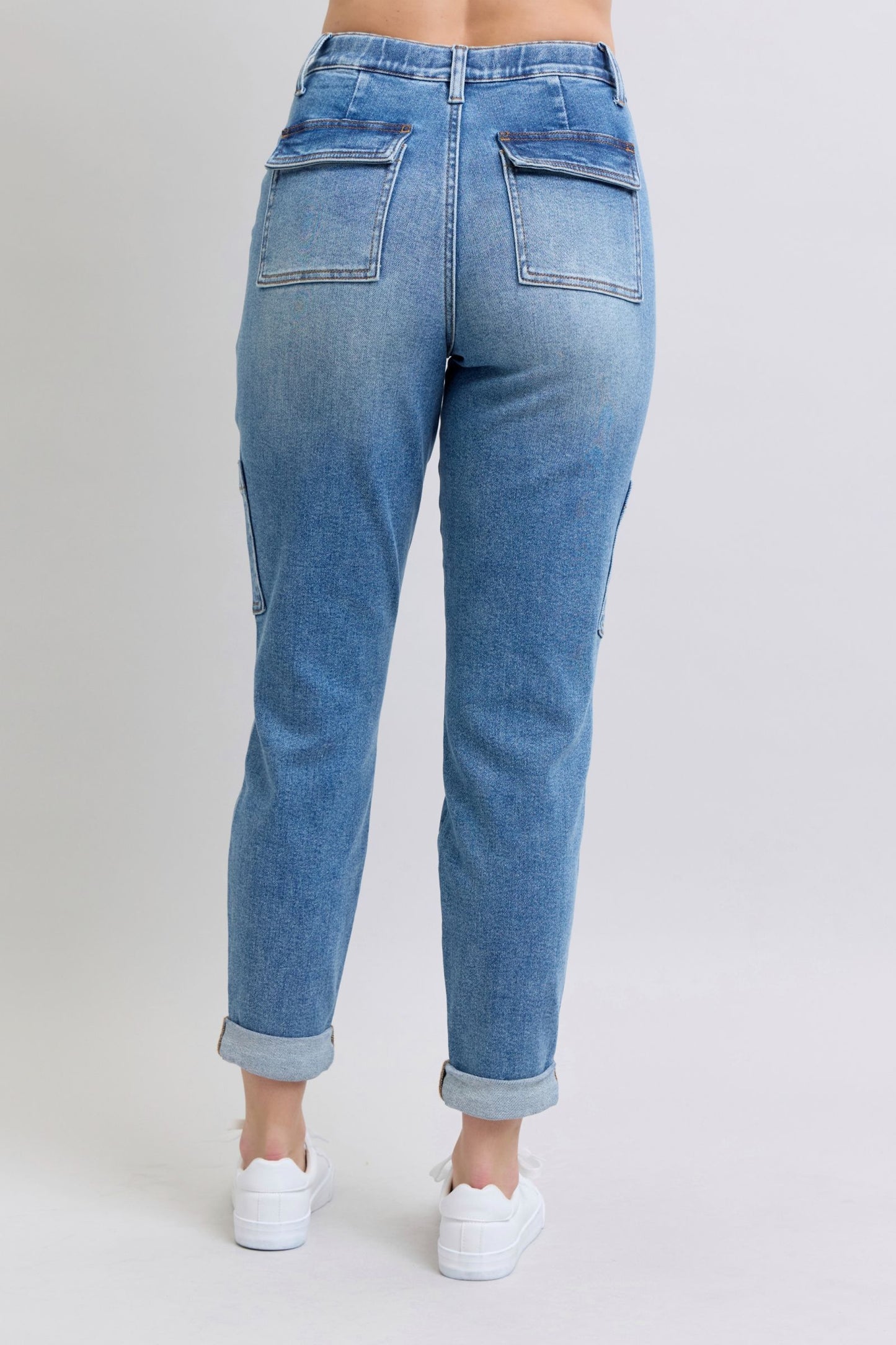 Judy Blue Jeans Clayton High Rise Cuffed Cargo Denim Jogger