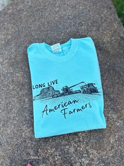 Long Live American Farmers Graphic Tee, Long Sleeve Tee or Sweatshirt | Small-3XL