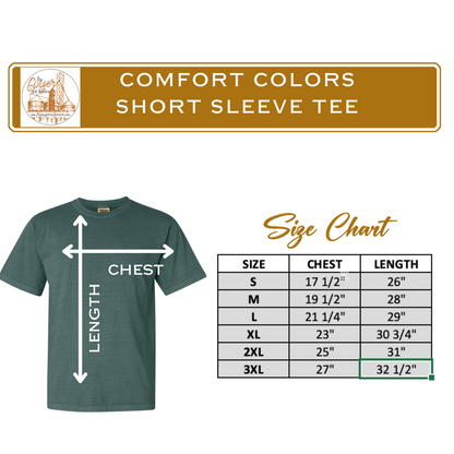 comfort colors short sleeve size chart