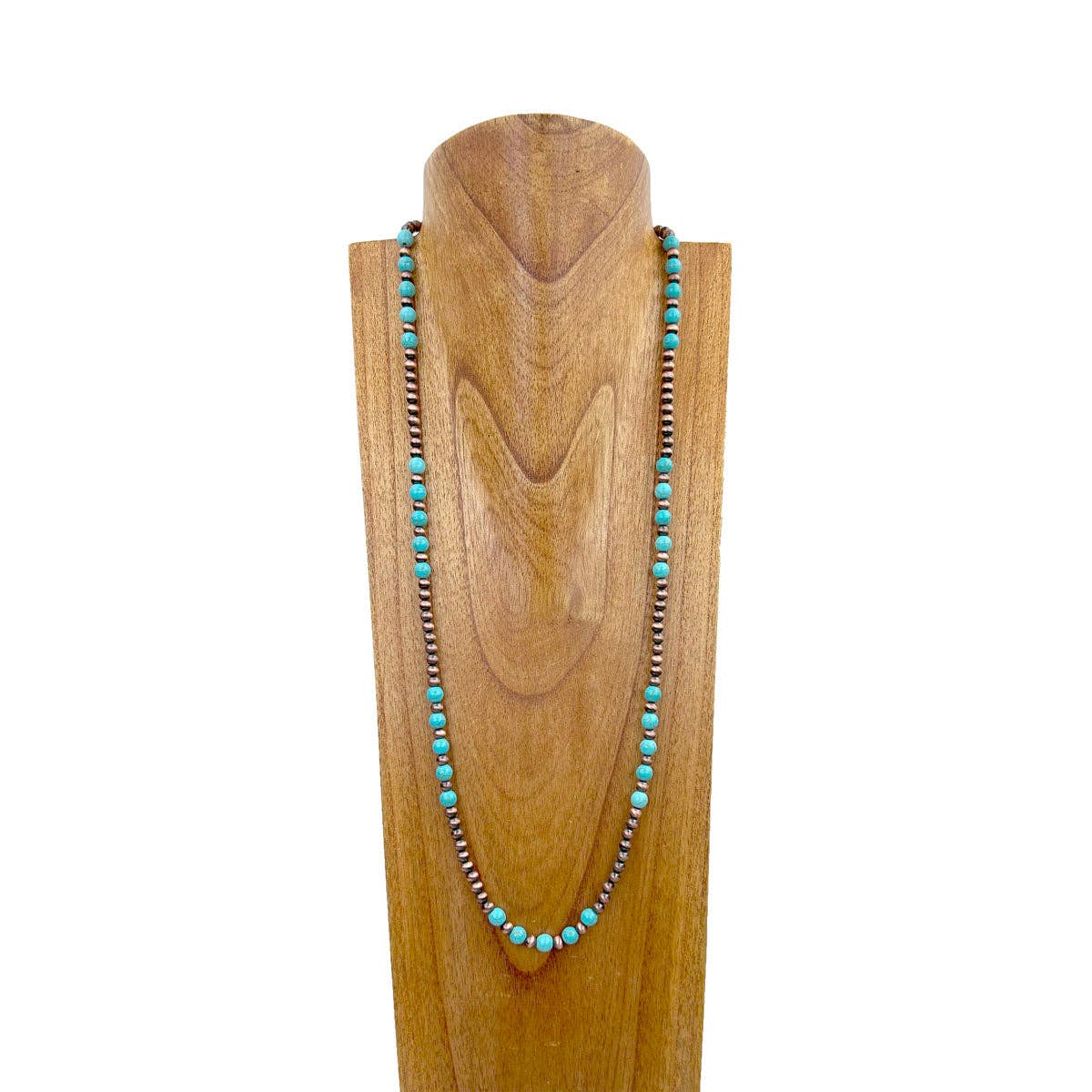 Blue Turquoise Beaded Necklace