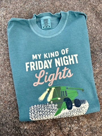 blue spruce tee folded with combine graphic
