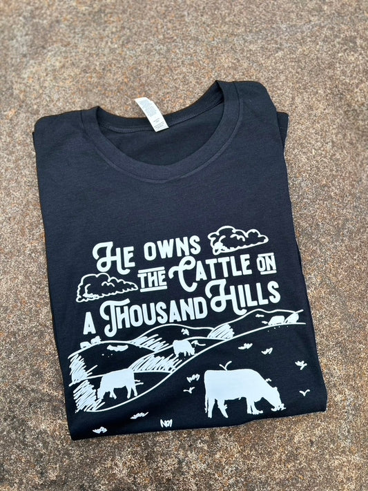 The Cattle on a Thousand Hills Graphic Tee, Long Sleeve Tee or Sweatshirt | Small-3X