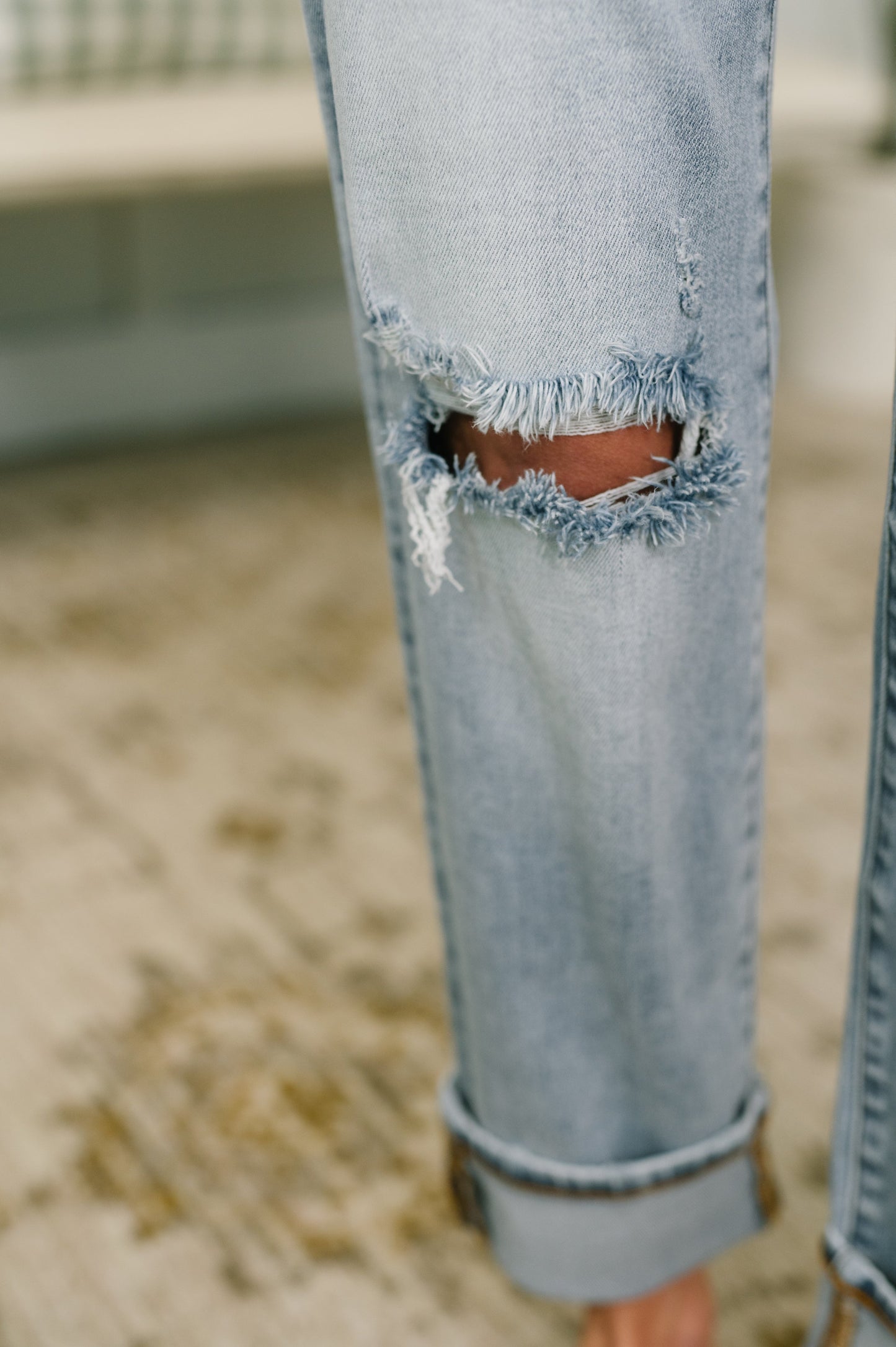 Judy Blue Alex Mid Rise Boyfriend Jean with Bandana Loop