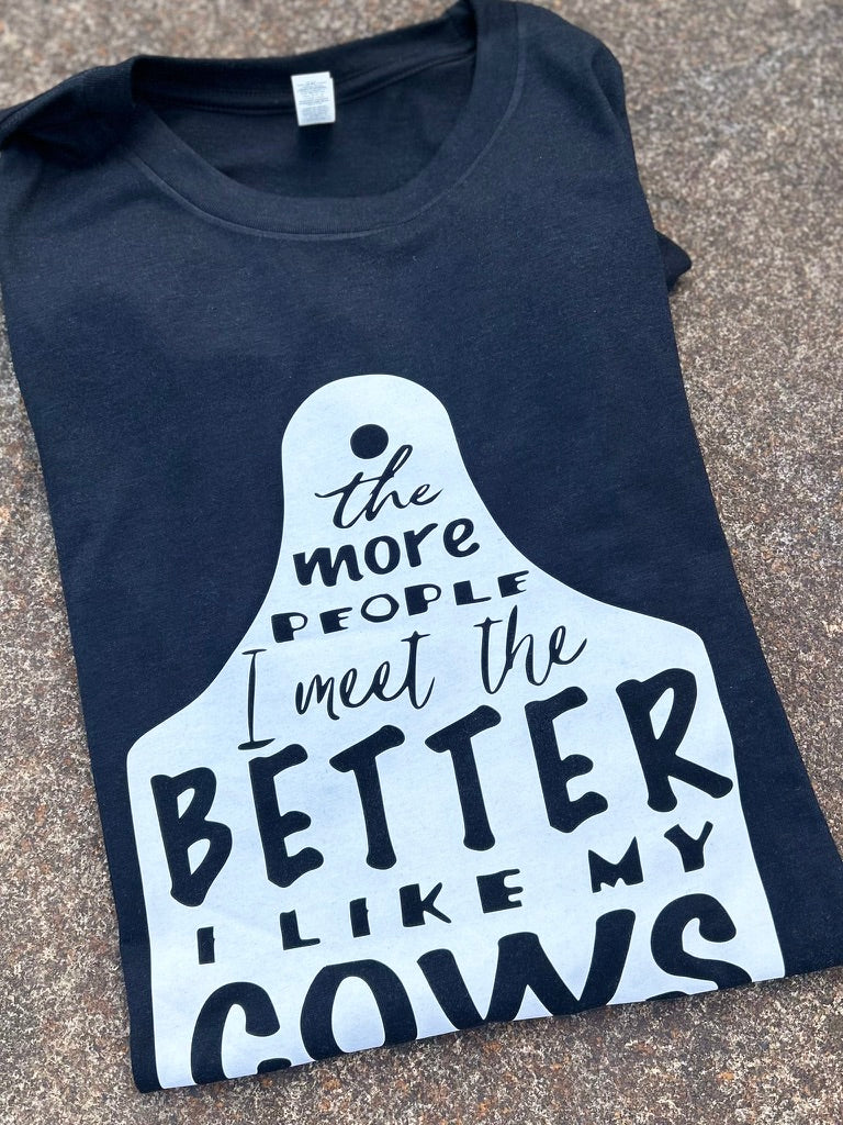 black tee with white graphic