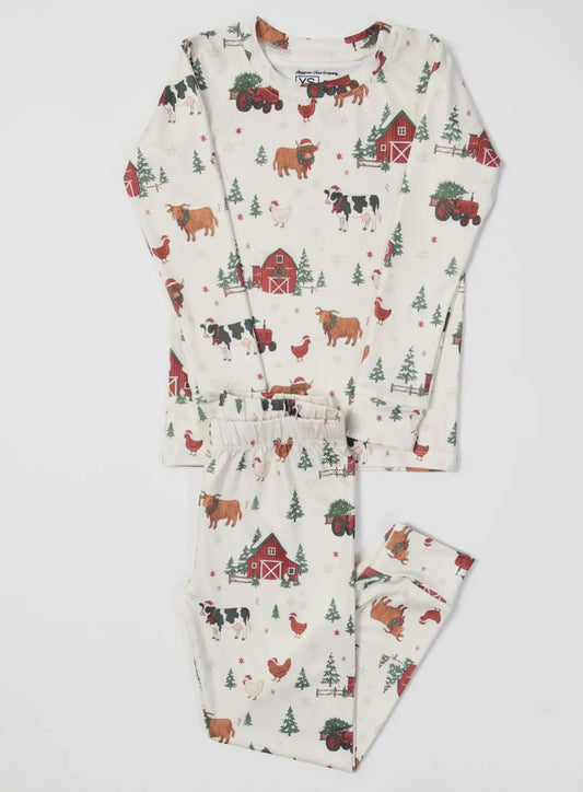 Christmas Barns & Animals PJ Set Toddler/Youth PREORDER